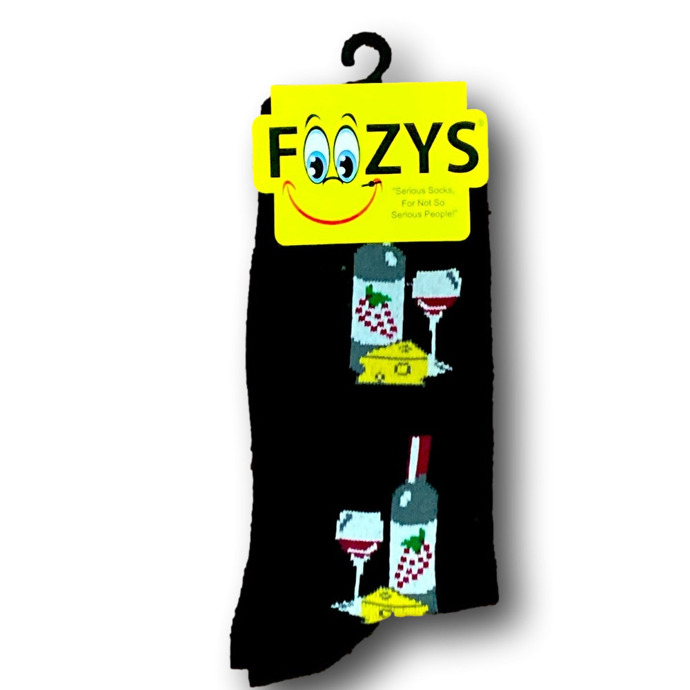 3/$15 Wine & Cheese Funny Novelty Crew Socks - NWT
